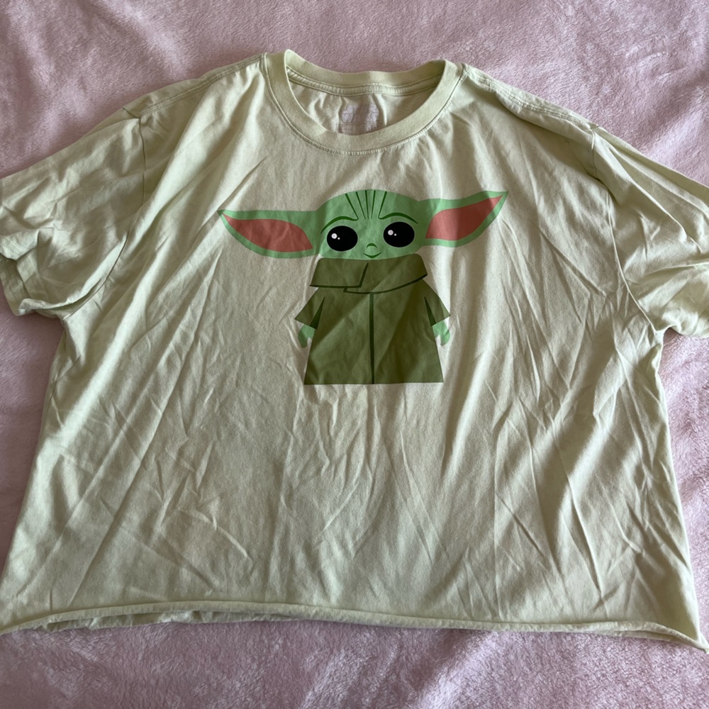 Baby Yoda Star Wars Crop Top Graphic TShirt Cut Off